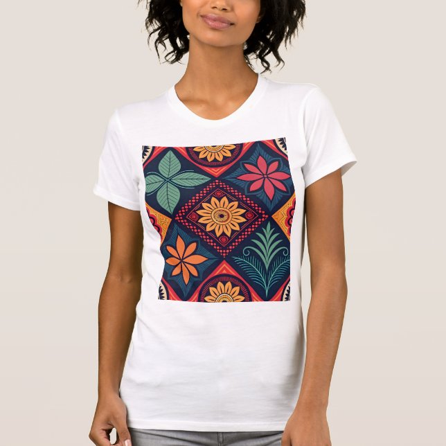 Camiseta Patrón mágico de las flores (Anverso)