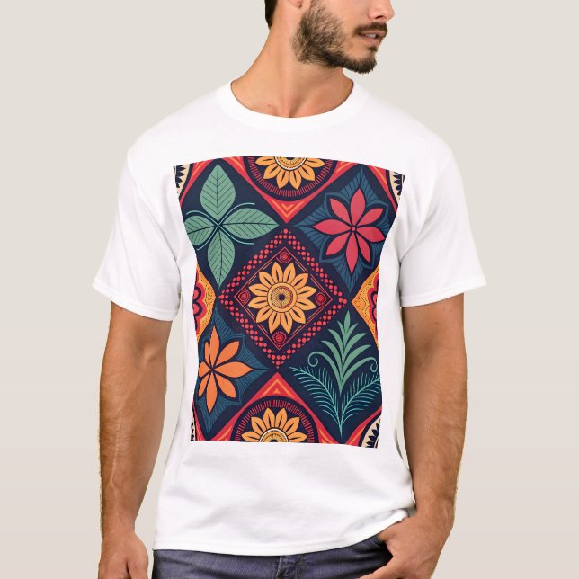 Camiseta Patrón mágico de las flores (Anverso)