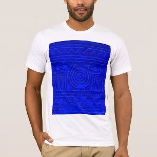Camiseta Patrón mesopotamiano sumeriano antiguo azul
