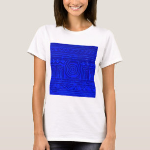 Camiseta Patrón mesopotamiano sumeriano antiguo azul