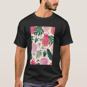 Camiseta Patrón Minimalista lindo Arte Dragón Fruta