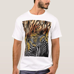 Camiseta Patrón mixto de piel de leopardo de cebra