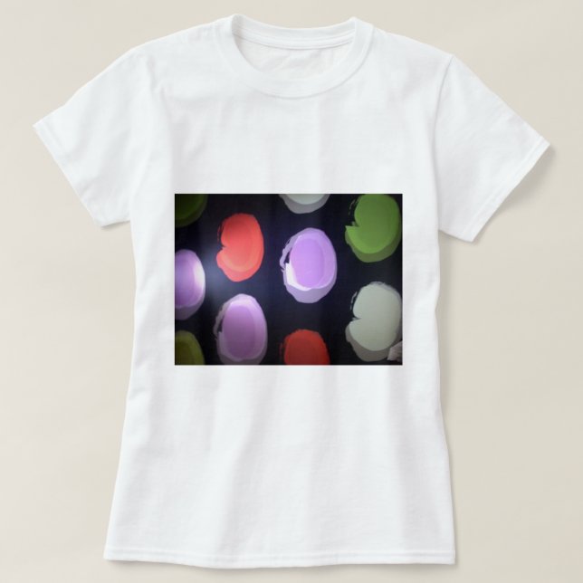 Camiseta Patrón moderno colorido Polka Dot Art Imprimir (Diseño del anverso)