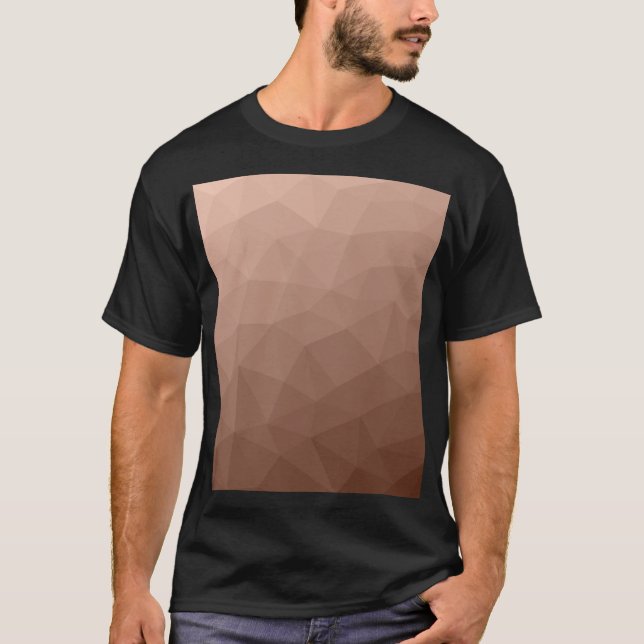 Camiseta Patrón moderno de malla geométrica marrón moca (Anverso)