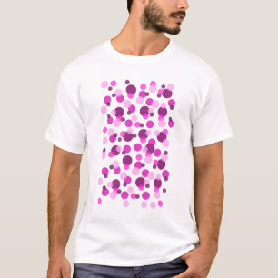 Camiseta Patrón moderno de puntos rosados y púrpura de la p