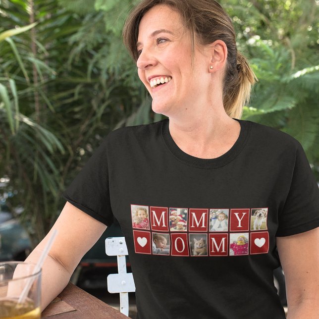 Camiseta Patrón multifoto con foto de texto mami (Subido por el creador)