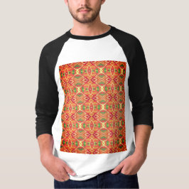 Camiseta patrón naranja y verde