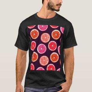 Camiseta Patrón oscuro de cítricos pintados a mano