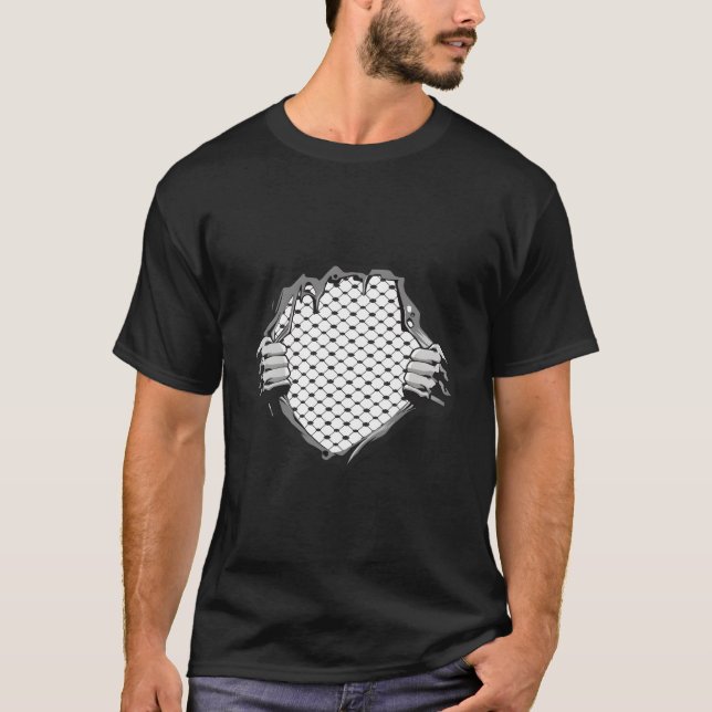 Camiseta Patrón palestino de Keffiyeh Abierto de toros patr (Anverso)