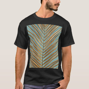 Camiseta Patrón Palm Tropical Pintado de Oro