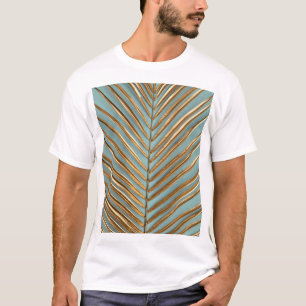 Camiseta Patrón Palm Tropical Pintado de Oro