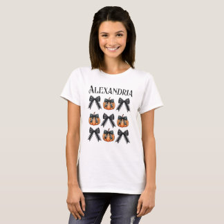 Camiseta Patrón personalizado de calabaza de barro de Hallo