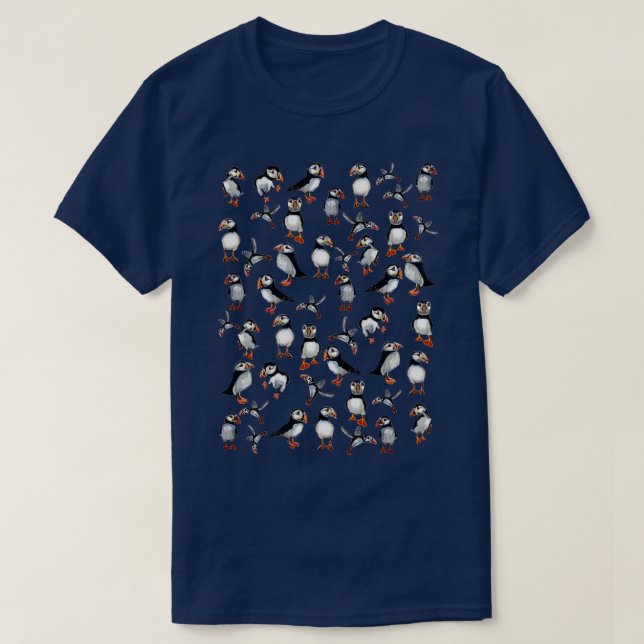 Camiseta Patrón Puffins (Diseño del anverso)