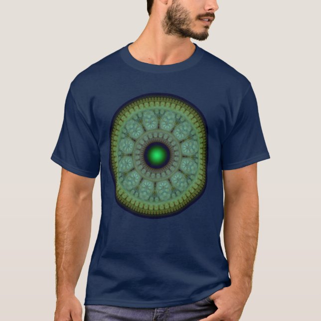 Camiseta Patrón redondo fractal oriental (Anverso)