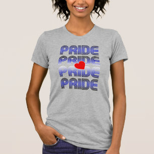 Camiseta Patrón Retro de Corazón de Cuero