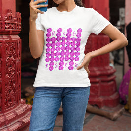 Camiseta Patrón retro rosado en estilo de moda con monogram