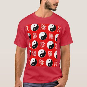 Camiseta Patrón rojo chino de Yin Yang