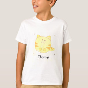 Camiseta Patrón rosa de gato marrón lindo