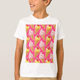 Camiseta Patrón rosa de Kawaii con barra de helados de fres