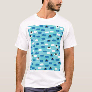 Camiseta Patrón sin fisuras de pincel, dibujado a mano.