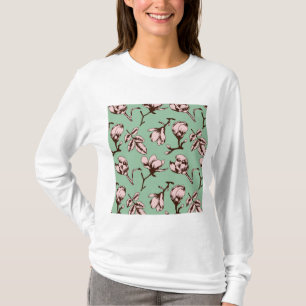 Camiseta Patrón sin foco con brotes de flores de los árbole