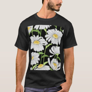 Camiseta Patrón sin foco con flores de verano.
