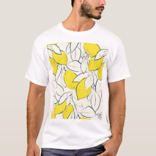 Camiseta Patrón sin foco de cítricos limoneros de color agu