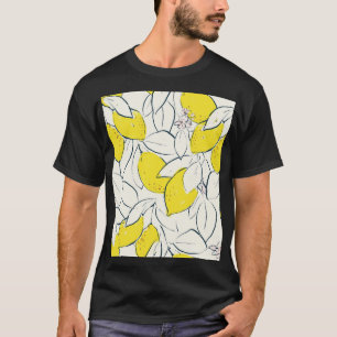 Camiseta Patrón sin foco de cítricos limoneros de color agu