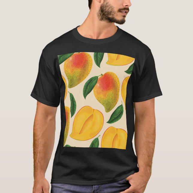 Camiseta Patrón sin foco de fruta de mango (Anverso)
