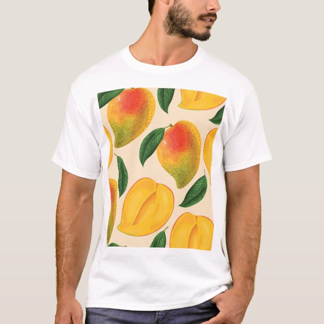 Camiseta Patrón sin foco de fruta de mango (Anverso)