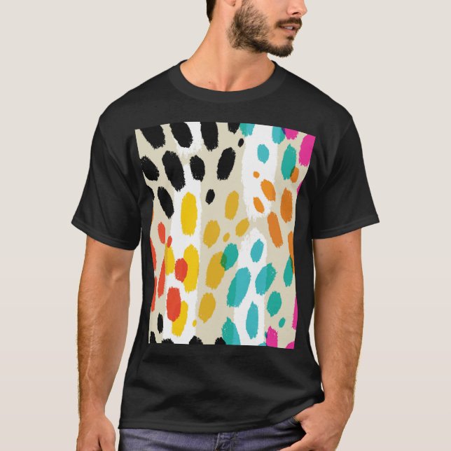 Camiseta Patrón sin foco de la impresión de animales (Anverso)