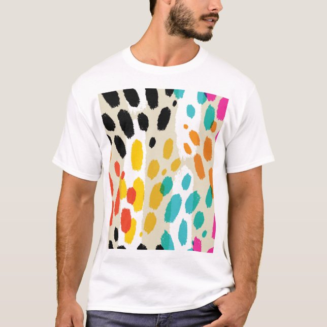 Camiseta Patrón sin foco de la impresión de animales (Anverso)