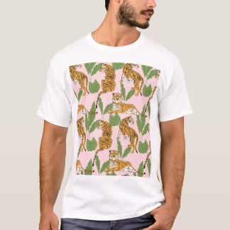 Camiseta Patrón sin foco de tigre: estilo vintage exótico