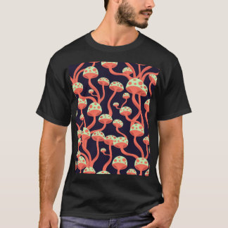 Camiseta Patrón sin problemas de hongos de gráficos de vint