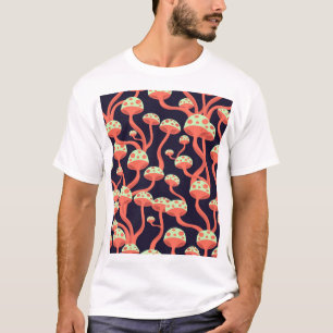Camiseta Patrón sin problemas de hongos de gráficos de vint