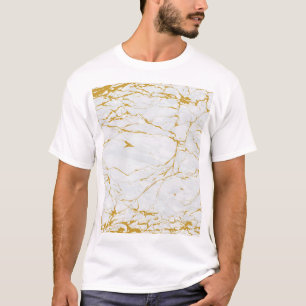 Camiseta Patrón sin problemas de la textura dorada del márm