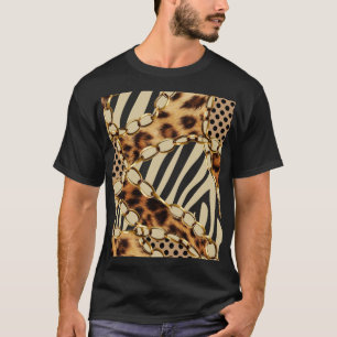 Camiseta Patrón sin soldadura de impresión de animales leop