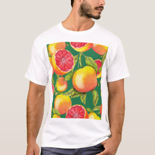 Camiseta Patrón sin soldadura de los pomelos dibujados a ma