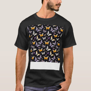 Camiseta Patrón sin soldadura de mariposa Boho Cute Spring 