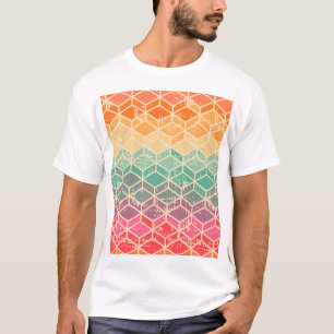 Camiseta Patrón sin soldadura Tetragonal Geométrico Grunge