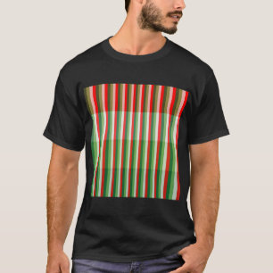 Camiseta Patrón superpuesto verde, blanco y rojo