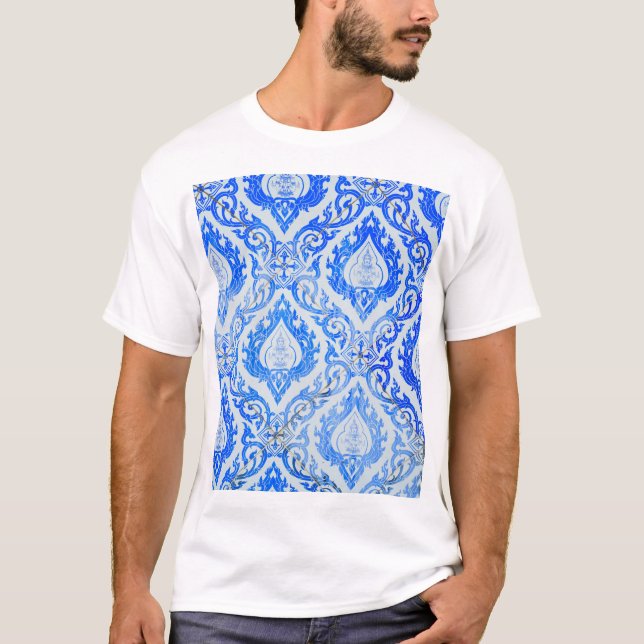 Camiseta Patrón tailandés: iglesia de cerámica. (Anverso)
