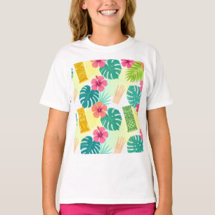 Camiseta Patrón Tiki Hawaiano Tropical para Bodas Fiestas