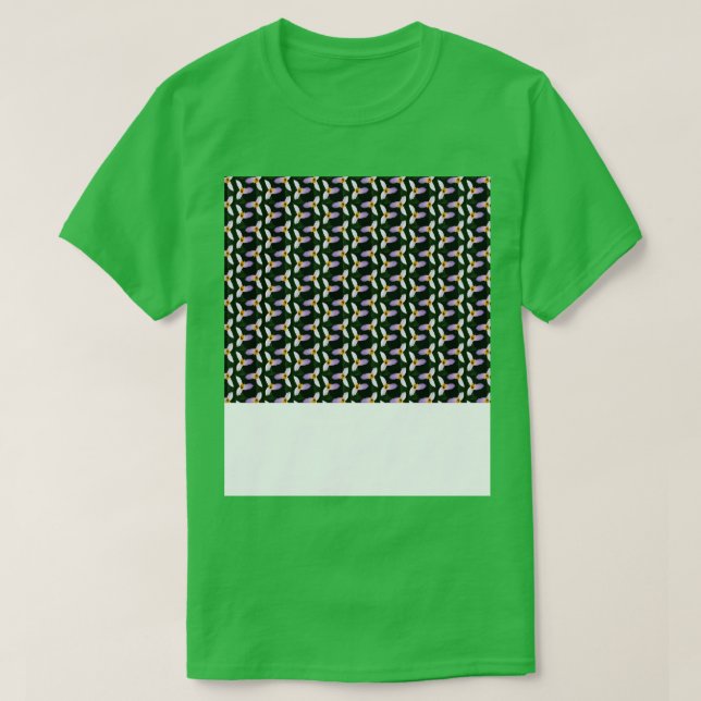 Camiseta patrón tintado de fondo oscuro de trillium blanco (Diseño del anverso)