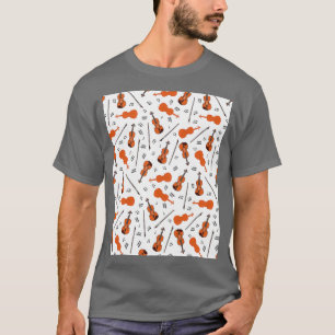 Camiseta Patrón transparente colorido con violines Gráfico