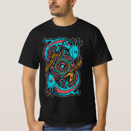 Camiseta Patrón tribal azteca axolotl xolotl mitología boho