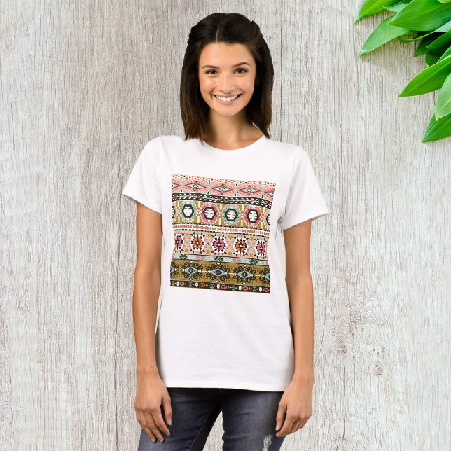 Camiseta Patrón Tribal Azteca Colorido Boho Geométrico (Subido por el creador)