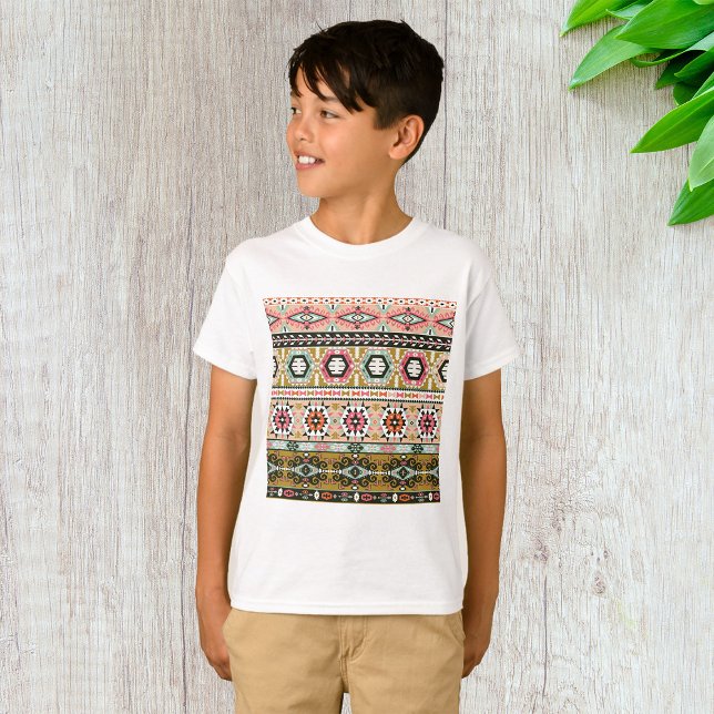Camiseta Patrón Tribal Azteca Colorido Boho Geométrico (Subido por el creador)