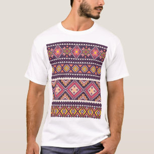 Camiseta Patrón tribal rayado, geométrico sin costuras.