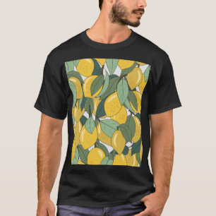 Camiseta Patrón tropical con lémones amarillos.